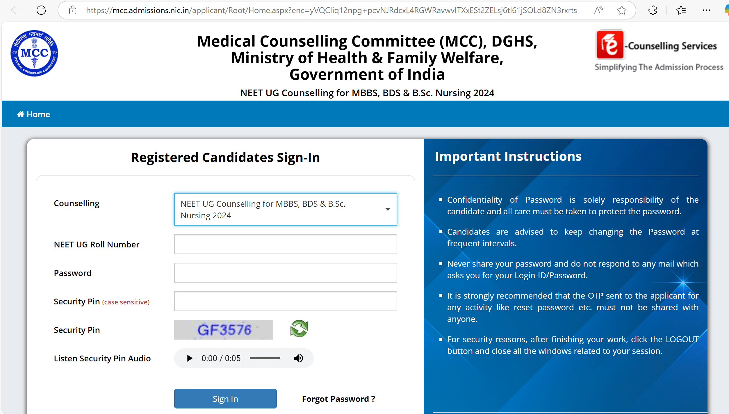 neet ug counselling 2024